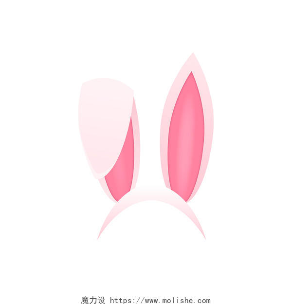 一个粉红色的卡通兔耳朵头饰图片素材兔耳朵元素